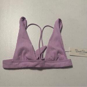 Beach Bunny Lilac Ribbed Bikini Top